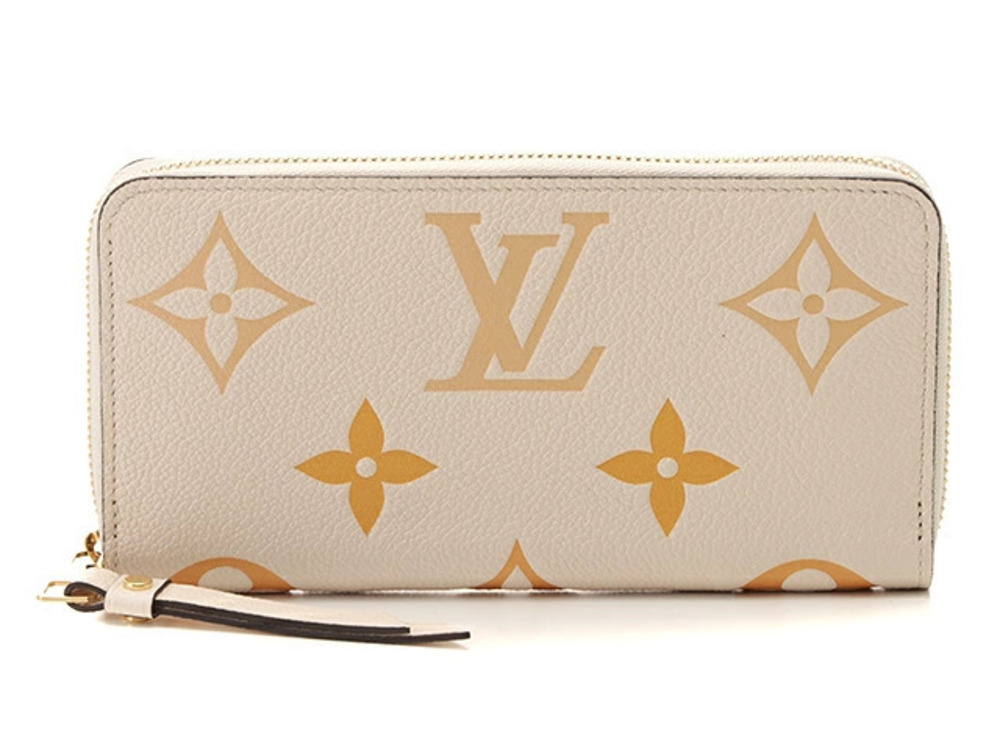 LOUIS VUITTON Zippy Wallet Monogram Empreinte Long Cream Saffron